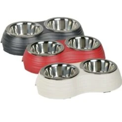 AniOne Melamin-Doppelnapf Weiß